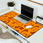 Mid Century Modern Loops Retro 70s Light Brown and Light Orange Pattern Desk Mat Gallery Image 2