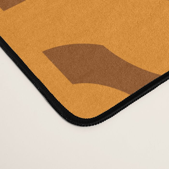 Mid Century Modern Loops Retro 70s Light Brown and Light Orange Pattern Desk Mat Gallery Image 4