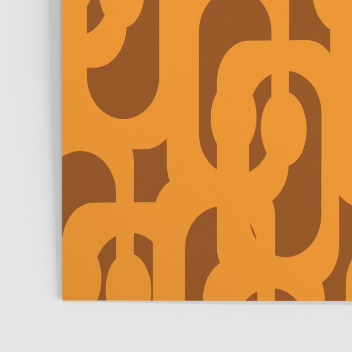 Mid Century Modern Loops Retro 70s Light Brown and Light Orange Pattern Poster Gallery Image 3