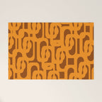 Mid Century Modern Loops Retro 70s Light Brown and Light Orange Pattern Welcome Mat Gallery Image 1