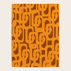 Mid Century Modern Loops Retro 70s Light Brown and Light Orange Pattern Poster Gallery Image 4