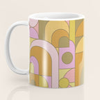 Abstract Bauhaus Shapes pink gold and olive green Coffee Mug Gallery Image 3