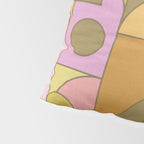 Abstract Bauhaus Shapes pink gold and olive green Pillow Sham Gallery Image 4