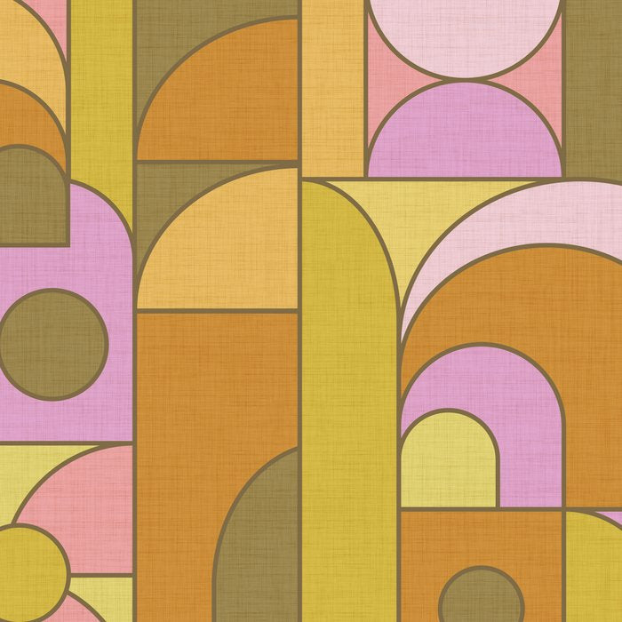 Abstract Bauhaus Shapes pink gold and olive green Coffee Mug Gallery Image 2