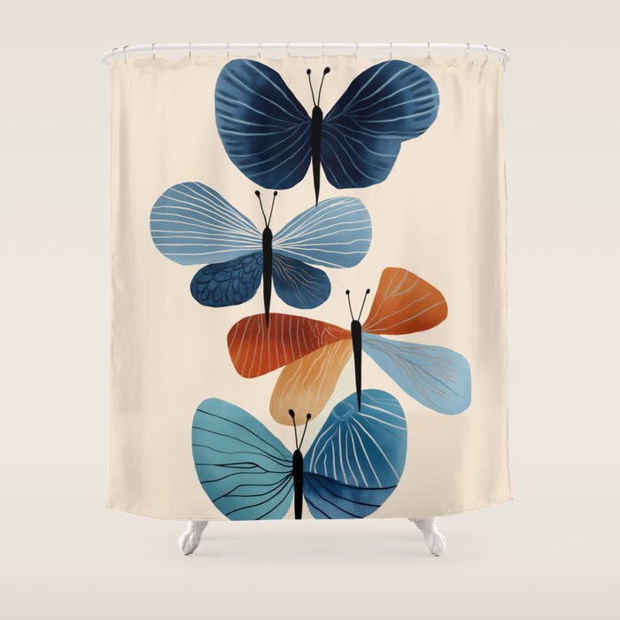 Butterfly in Bloom Shower Curtain Gallery Image 1