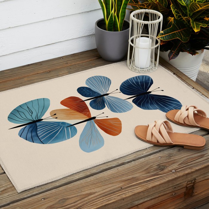 Butterfly in Bloom Outdoor Rug Gallery Image 2