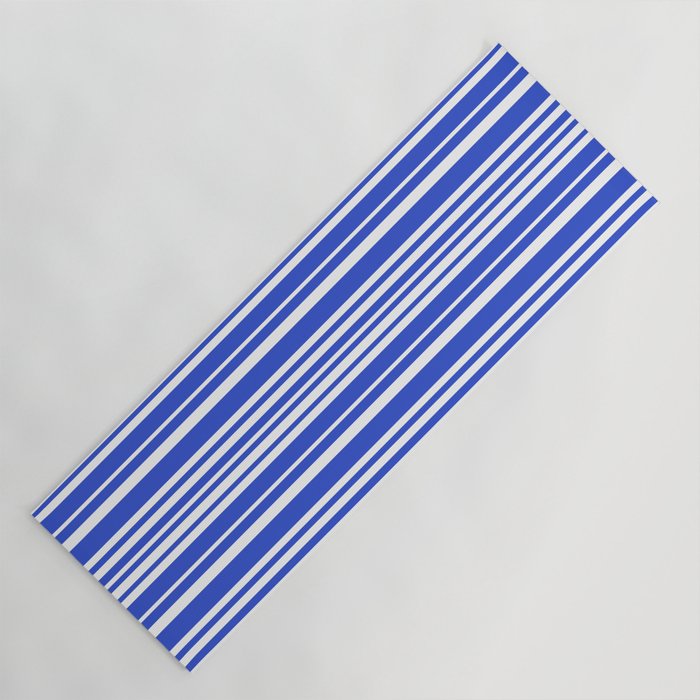  Classic Stripes XXXIV - Bright Blue Yoga Mat Gallery Image 1