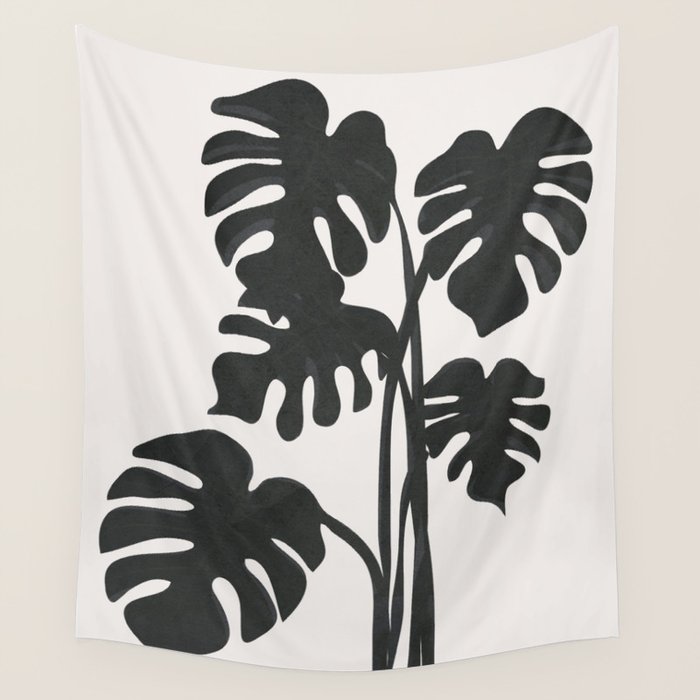 Monstera Line Wall Tapestry Gallery Image 4
