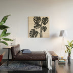 Monstera Line Wood Wall Art Gallery Image 2