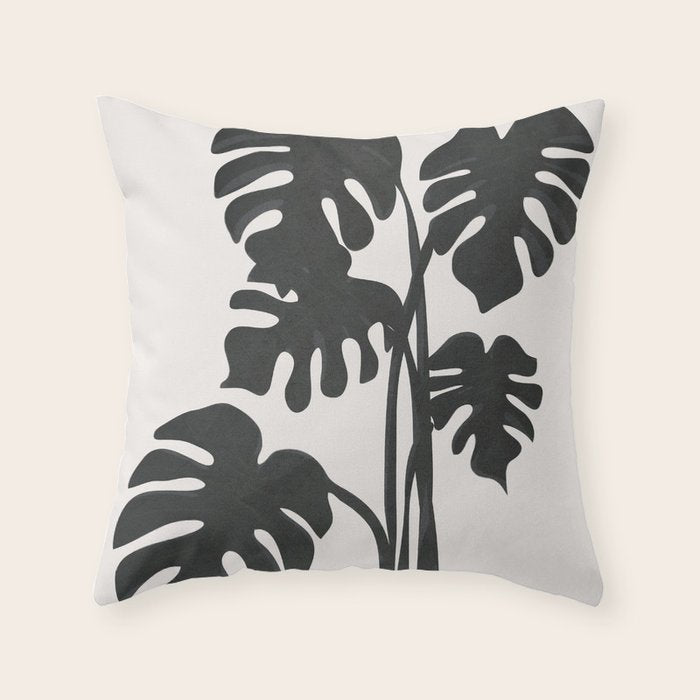 Monstera Line Throw Pillow Gallery Image 6