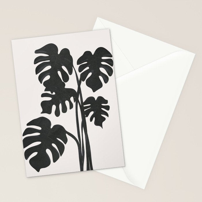 Monstera Line Stationery Card Gallery Image 2