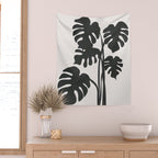 Monstera Line Wall Tapestry Gallery Image 2