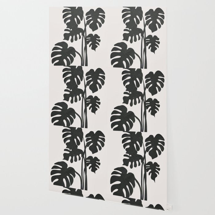 Monstera Line Wallpaper Gallery Image 2