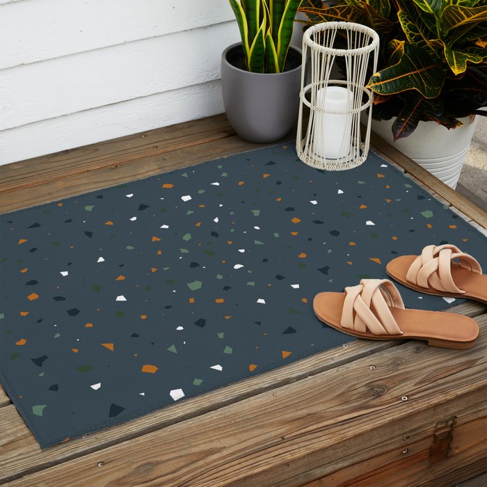 Dark Terazzo Outdoor Rug Gallery Image 2