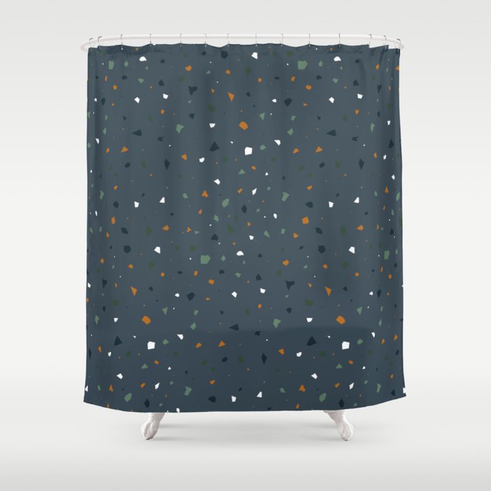 Dark Terazzo Shower Curtain Gallery Image 1