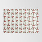 Christmas Red Cardinal Bird and Pine Watercolor Rug Gallery Image 2