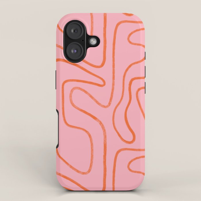 Abstract Line Pink and Orange iPhone Case Gallery Image 1