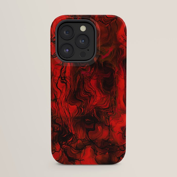 Nervous Energy Grungy Abstract Art  Red And Black iPhone Case Gallery Image 23