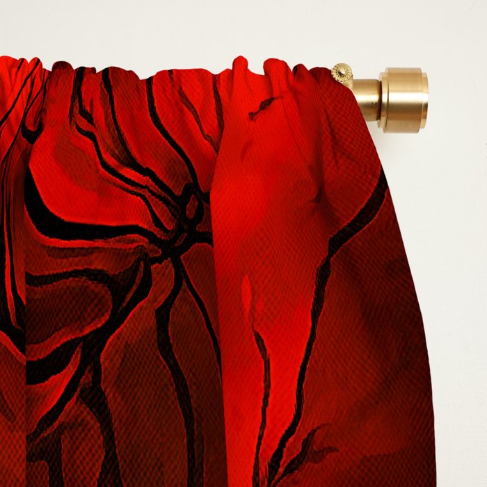 Nervous Energy Grungy Abstract Art  Red And Black Window Curtain Gallery Image 2