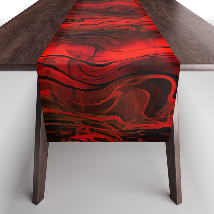 Nervous Energy Grungy Abstract Art  Red And Black Table Runner Gallery Image 1