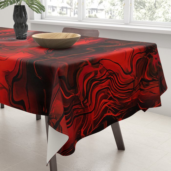 Nervous Energy Grungy Abstract Art  Red And Black Tablecloth Gallery Image 3