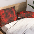 Nervous Energy Grungy Abstract Art  Red And Black Pillow Sham Gallery Image 2