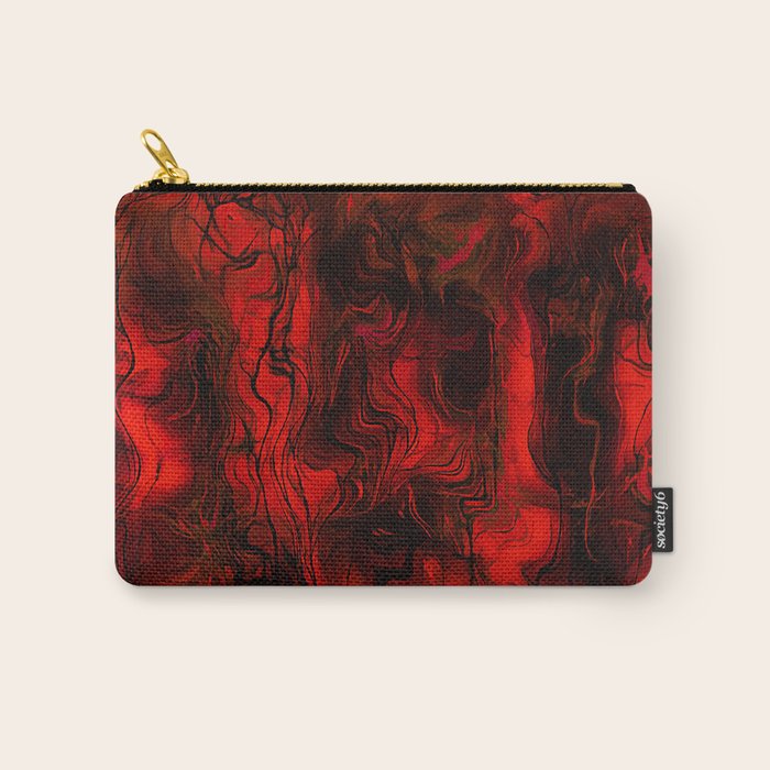 Nervous Energy Grungy Abstract Art  Red And Black Carry All Pouch Gallery Image 1