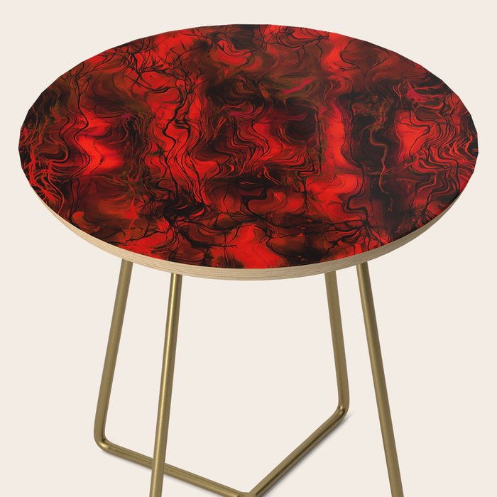 Nervous Energy Grungy Abstract Art  Red And Black Side Table Gallery Image 2
