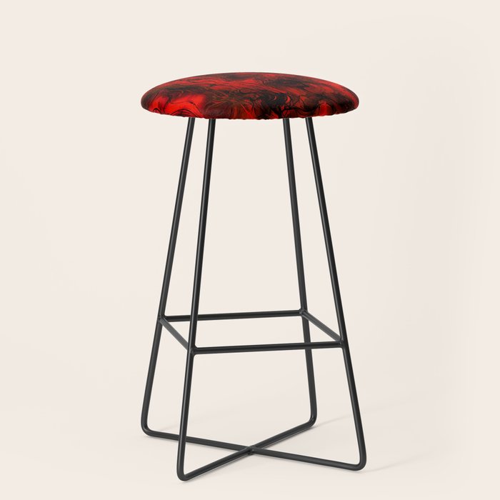 Nervous Energy Grungy Abstract Art  Red And Black Stool Gallery Image 1