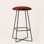 Nervous Energy Grungy Abstract Art  Red And Black Stool Gallery Image 1