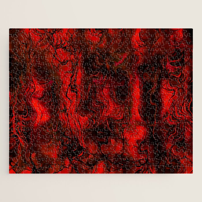 Nervous Energy Grungy Abstract Art  Red And Black Jigsaw Puzzle Gallery Image 1