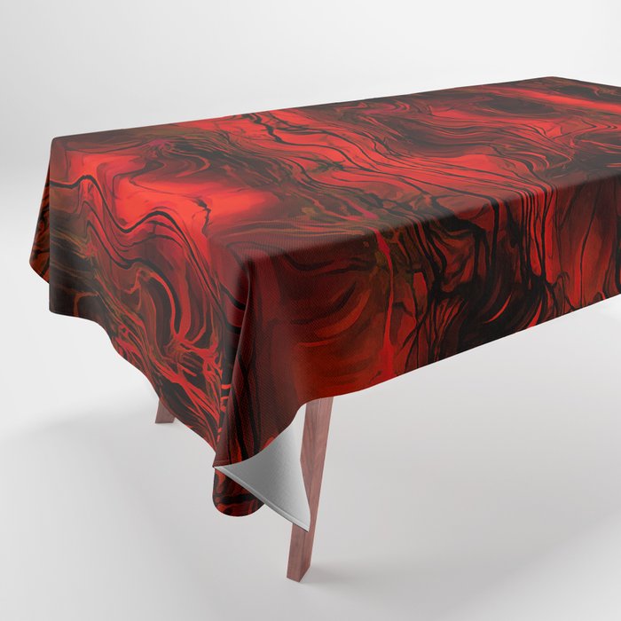 Nervous Energy Grungy Abstract Art  Red And Black Tablecloth Gallery Image 1