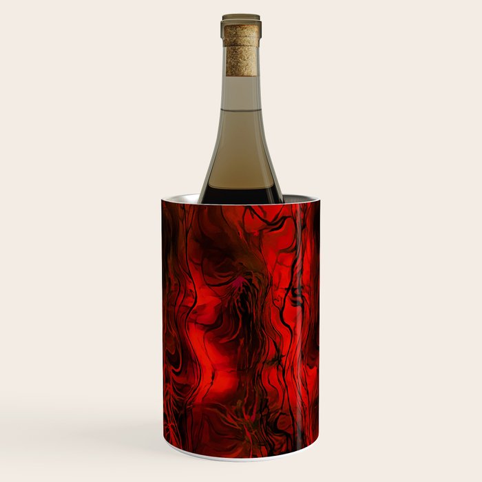 Nervous Energy Grungy Abstract Art  Red And Black Wine Chiller Gallery Image 2