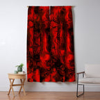 Nervous Energy Grungy Abstract Art  Red And Black Window Curtain Gallery Image 5