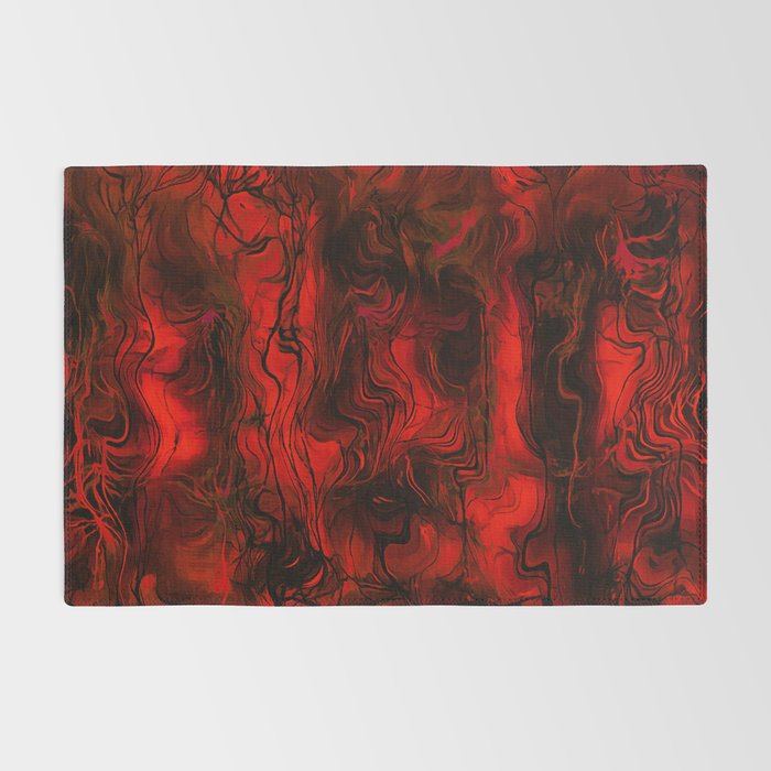 Nervous Energy Grungy Abstract Art  Red And Black Rug Gallery Image 2
