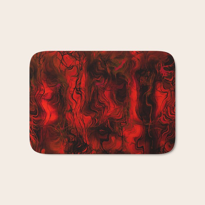 Nervous Energy Grungy Abstract Art  Red And Black Bath Mat Gallery Image 1