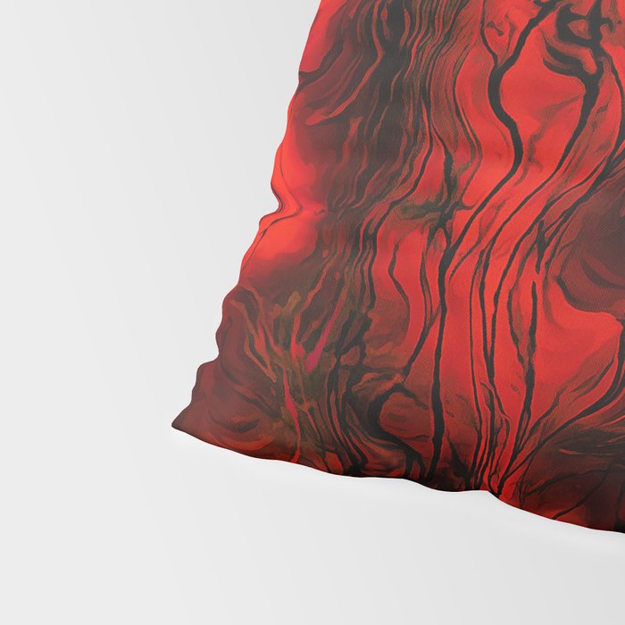 Nervous Energy Grungy Abstract Art  Red And Black Pillow Sham Gallery Image 4