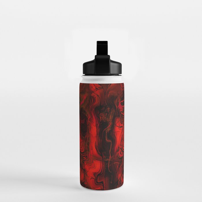 Nervous Energy Grungy Abstract Art  Red And Black Water Bottle Gallery Image 2