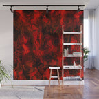 Nervous Energy Grungy Abstract Art  Red And Black Wall Mural Gallery Image 1