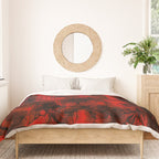 Nervous Energy Grungy Abstract Art  Red And Black Duvet Cover Gallery Image 3