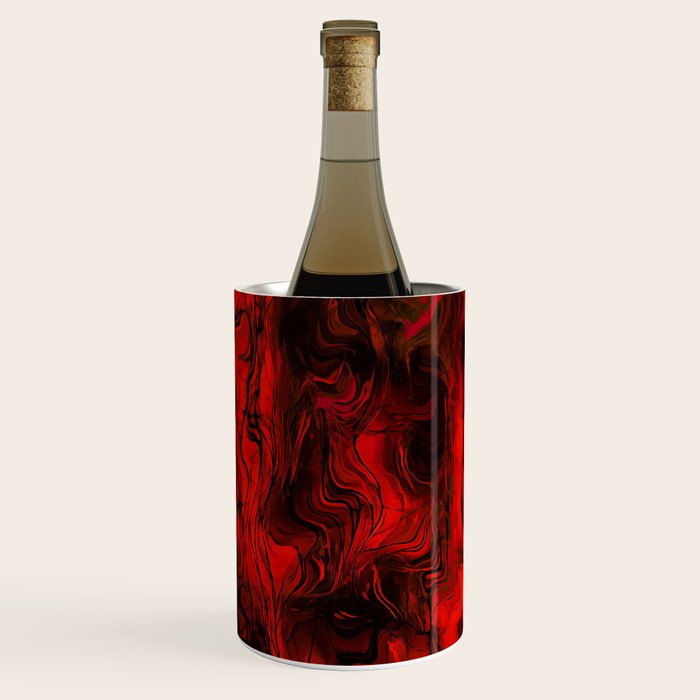 Nervous Energy Grungy Abstract Art  Red And Black Wine Chiller Gallery Image 1