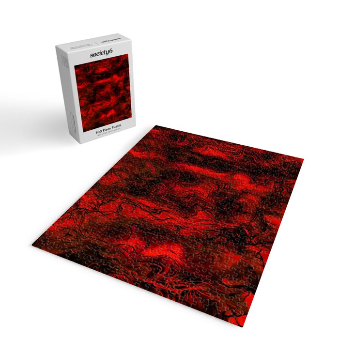 Nervous Energy Grungy Abstract Art  Red And Black Jigsaw Puzzle Gallery Image 2
