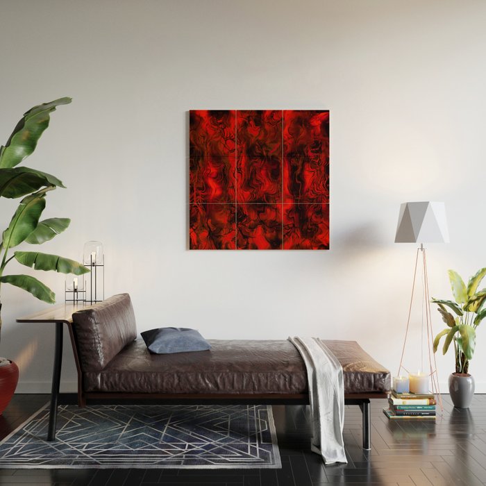 Nervous Energy Grungy Abstract Art  Red And Black Wood Wall Art Gallery Image 2