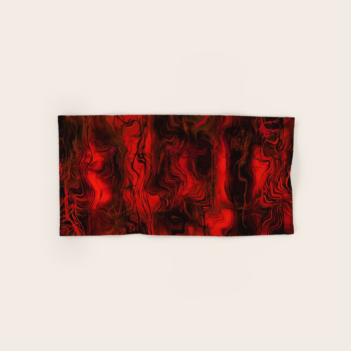 Nervous Energy Grungy Abstract Art  Red And Black Bath Towel Gallery Image 1