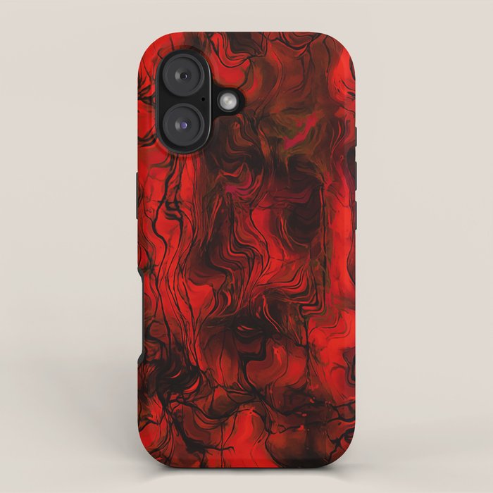 Nervous Energy Grungy Abstract Art  Red And Black iPhone Case Gallery Image 1