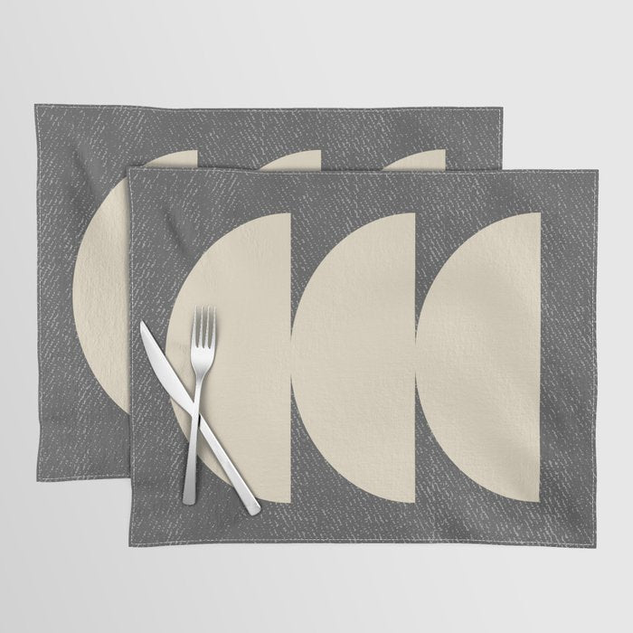 Half Circle 3 - Grey Texture Placemat Gallery Image 1