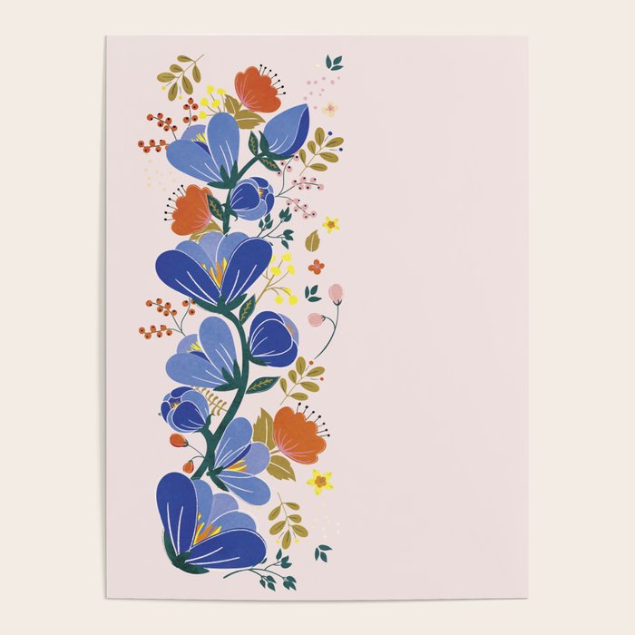 folk spring flowers no2 Poster Gallery Image 1