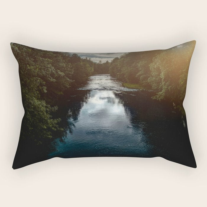 PNW River Run - Pacific Northwest Nature Photography Rectangular Pillow Gallery Image 1