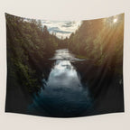 PNW River Run - Pacific Northwest Nature Photography Wall Tapestry Gallery Image 4