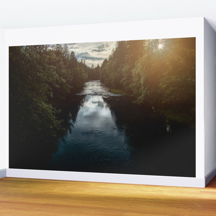 PNW River Run - Pacific Northwest Nature Photography Wall Mural Gallery Image 2